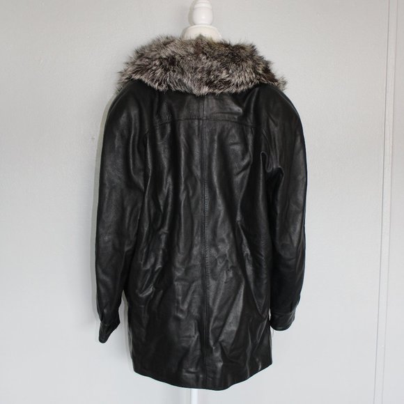 COPY - #85 Leather/fox fur coat - Picture 2 of 4